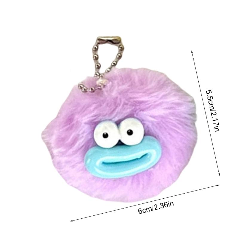 Cute Sausage Mouth Furry Balls Keychain Pendant Soft Plush Balls Bag Charm Backpack Ornament Fashionable Accessory Gift
