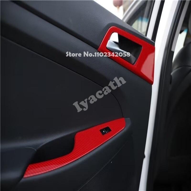 LHD RHD For For Hyundai Tucson 2015- ABS carbonfiber window rise switch cover glass control panle cover interior accessories
