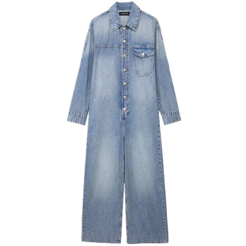 

Fashion Style 2024 Spring New Arrival Women s Clothing Stylish Long Denim Jumpsuit Pants 4365280 400 Blue L
