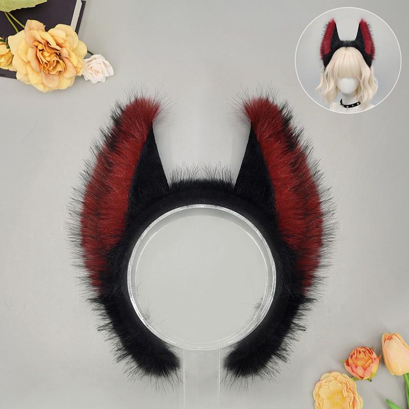 Furry Wolf Ear Headband Cosplay Accessory Halloween Party Gothic Punk Costume Womens Animal-Themed Hairband