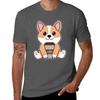 Kawaii Corgi Holding A Cup Of Coffee TShirt T Shirt Personalised TShirt