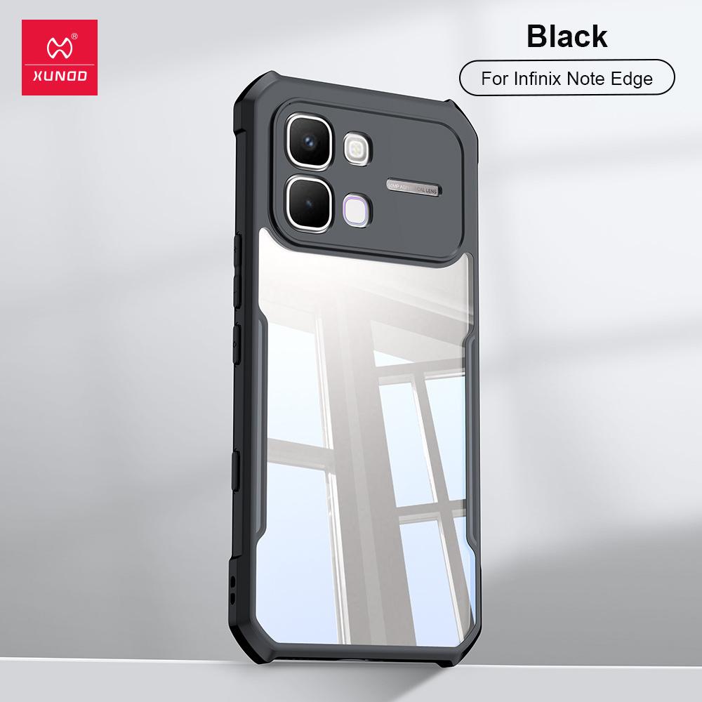 

XUNDD For Infinix Note Edge Case Luxury Casing Transparent Back Cover Airbag Shockproof Bumper Protective Cases For Infinix Note Edge чорний