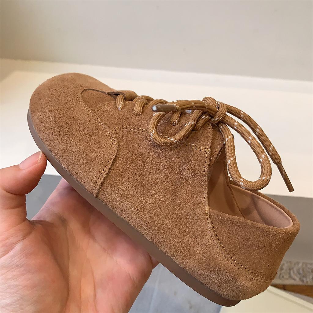 Korean Retro Shoes Frosted Leather Children's Shoes Girls' Princess Shoes Baby Leather Shoes Soft-soled Casual Shoes