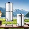 Gravity-fed Water Filter System, 2.25G 304 Stainless-Steel Countertop Water Filtration System, Reduces Lead and up to 99% of Chlorine, with 2 Ceramic