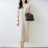 Women Sweater Dress 100% Wool TIDENOVEL V-neck Knit Long Pullover Winter Jumpers Wool Long Dress Female
