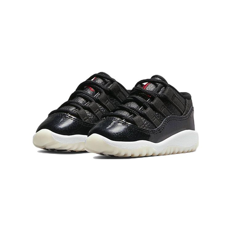 Air Jordan 11 Retro Low TD 72-10 Baby Sneakers Black White Sail 505836-001