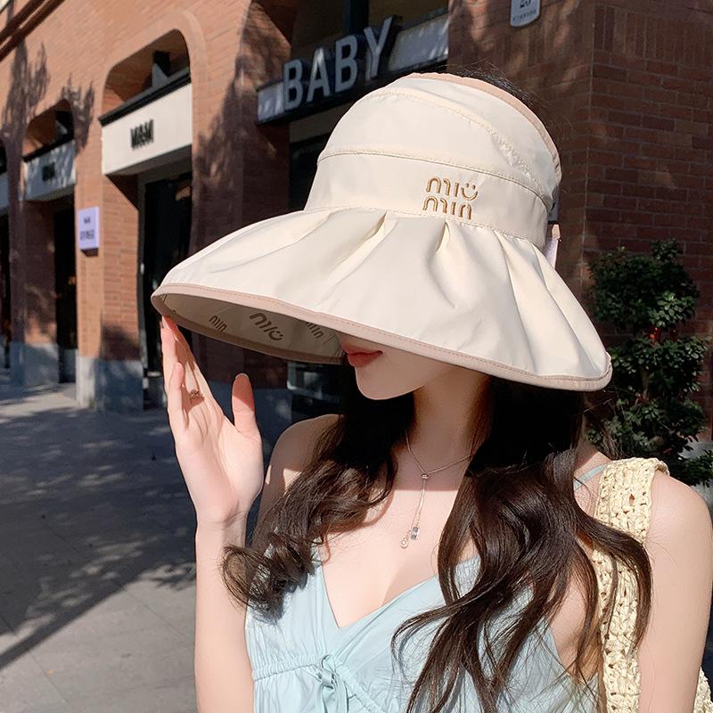 Summer Double-sided Can Wear Sunshade Sunscreen Breathable Large Brim Bucket Hat Women