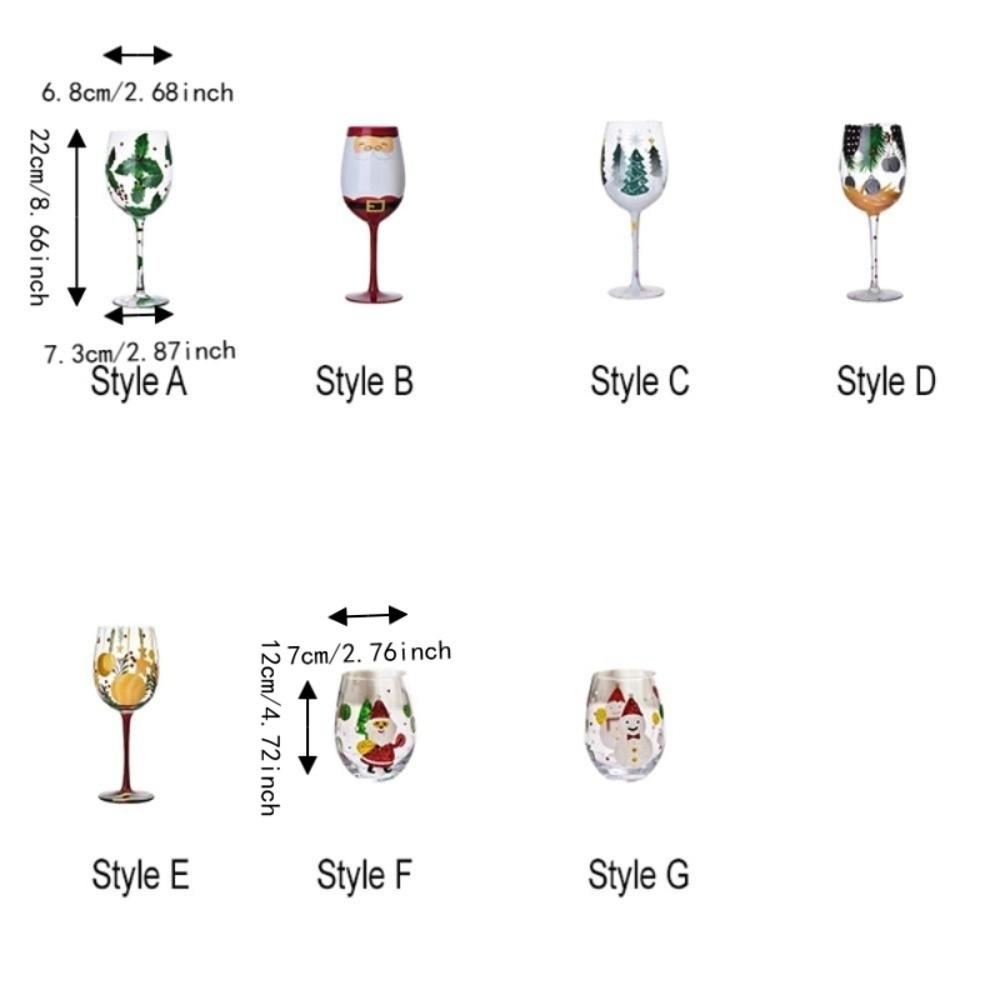 Santa Claus Christmas Tree Christmas Glass Goblet Hand-Painted High Stemmed Wine Cup  Party