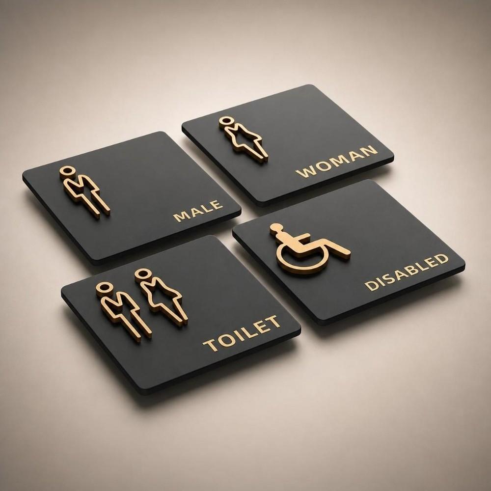 15*15CM Bathroom Indicator Sign Hanging Style Door Number Sign New Restroom Sign Public Toilet