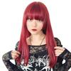 AQUADOLL Long Princess Cut Straight Wig, Available In Blonde, Black, Brown, and High Tone, Full Wig, One Size Fits Most, G2. Ruby Red (wg368G2)