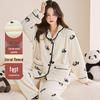 Women's Coral Fleece Long Bathrobe - 2025 Autumn/Winter, Warm & Simple Solid Color Homewear