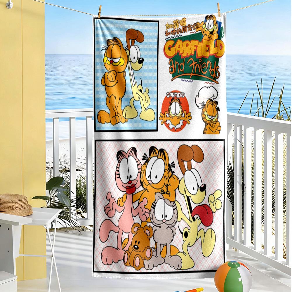 Garfield Beach Towel Soft Durable Quick-Dry Comfortable Lightweight Suitable for Swimming, Gym, Camping, Yoga Vacation
