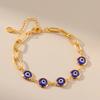 Hot-selling Turkish Eye Blue Eye Bracelet Bracelet Long O Chain Plated 18K Gold Retro Bracelet Wholesale