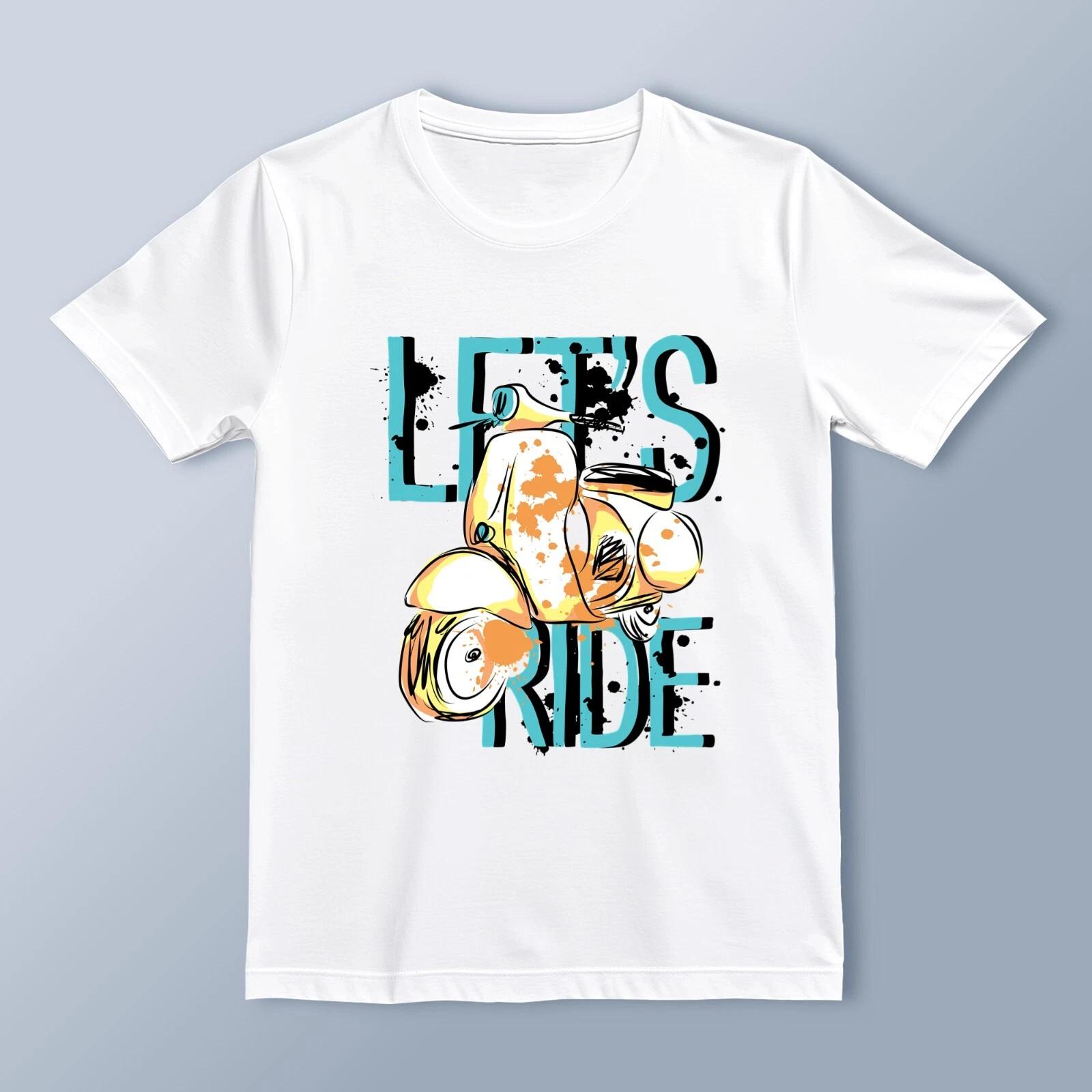 Let’s Ride  Vintage Scooter Graphic T-Shirt | Retro Motorcycle Streetwear | Uni XXL