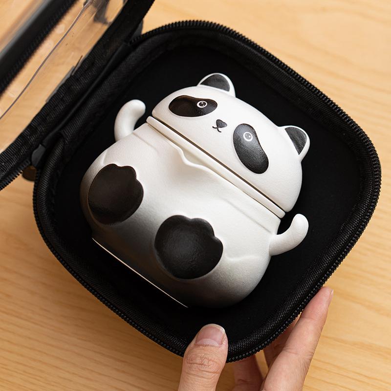 Panda Travel Tea Set: Portable Outdoor Teapot & Teacups for Camping - Elegant & Cute Design for Ladies