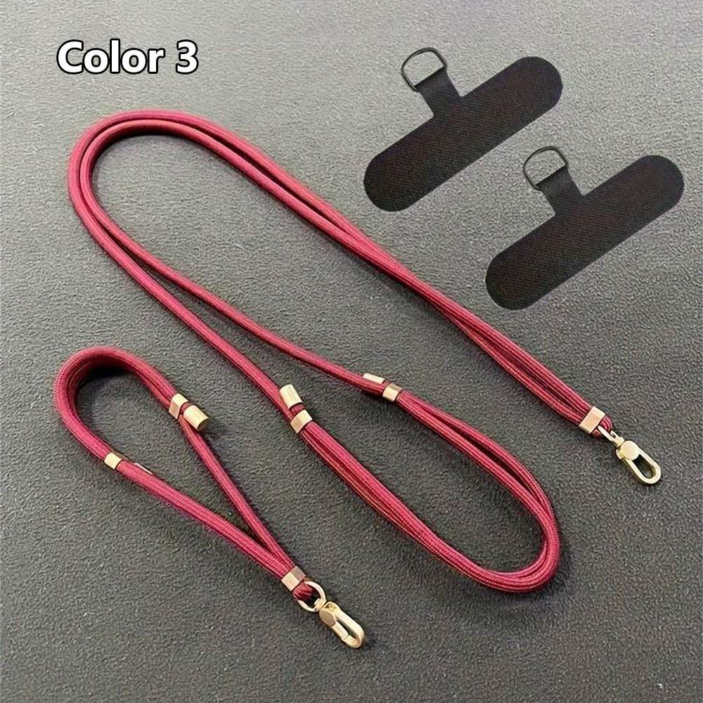 2Pcs/Set Short + Long Phone Strap Nylon Anti-lost Wrist Strap Phone Lanyard Case Crossbody Shoulder