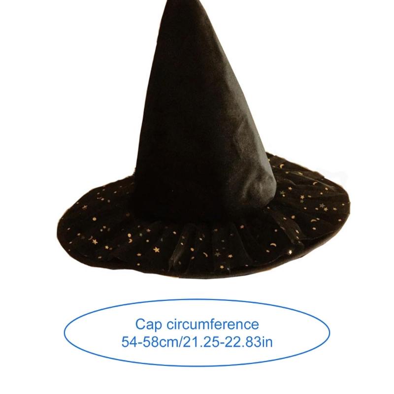 Adult Size Halloween Hat Magical Themed Unisex Witch Hat Breathable Witch Hat for Halloween Party and Cosplay Event