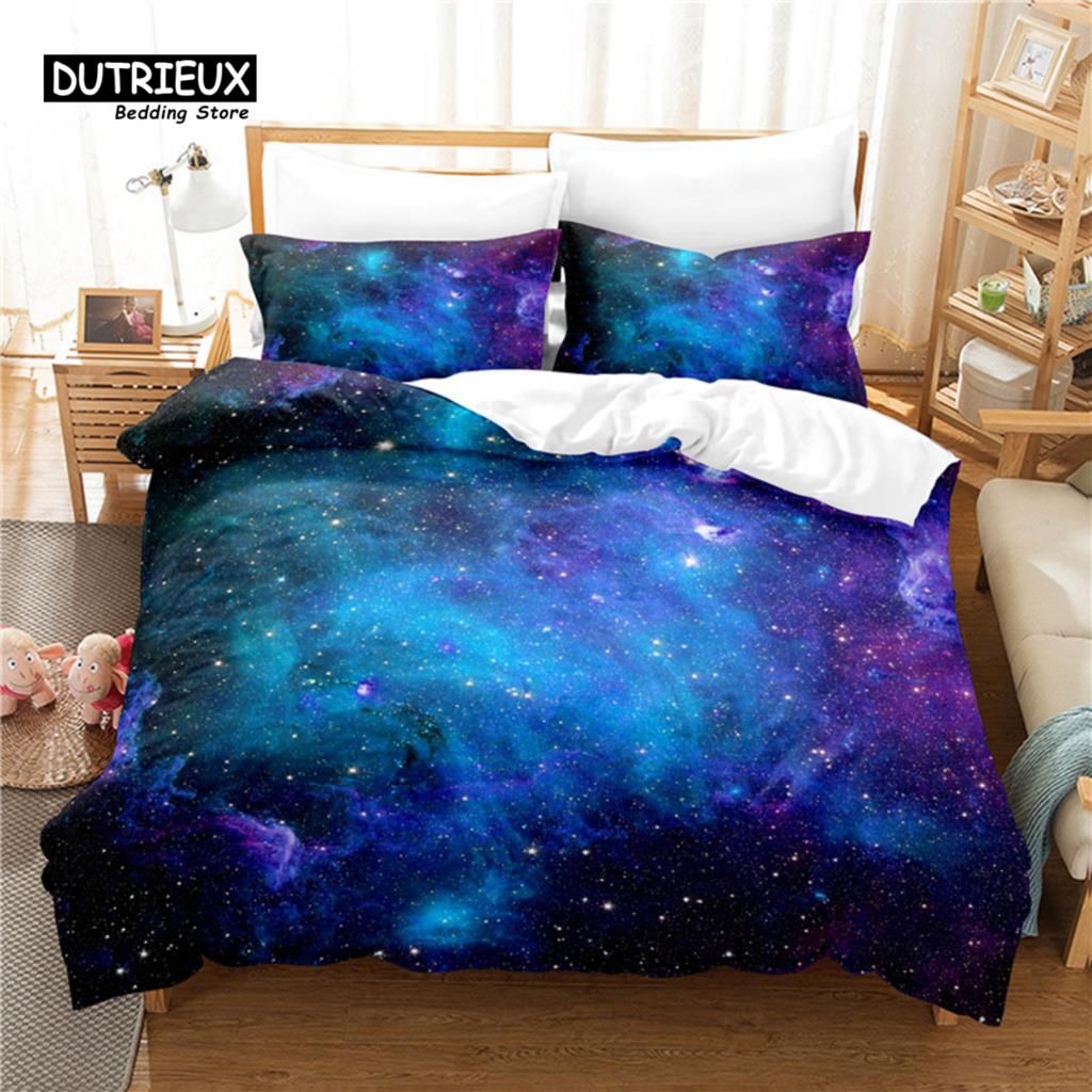 

Stars And Sky Bedding Set, 3Pcs Duvet Cover Set, Soft Comfortable Breathable Duvet Cover, For Bedroom Guest Room Decor EU single(135x200cm)