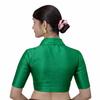 Women’s Solid Collar Neck Readymade Saree Blouse | Front Open Non Padded | Half Sleeve Art Silk Blouse