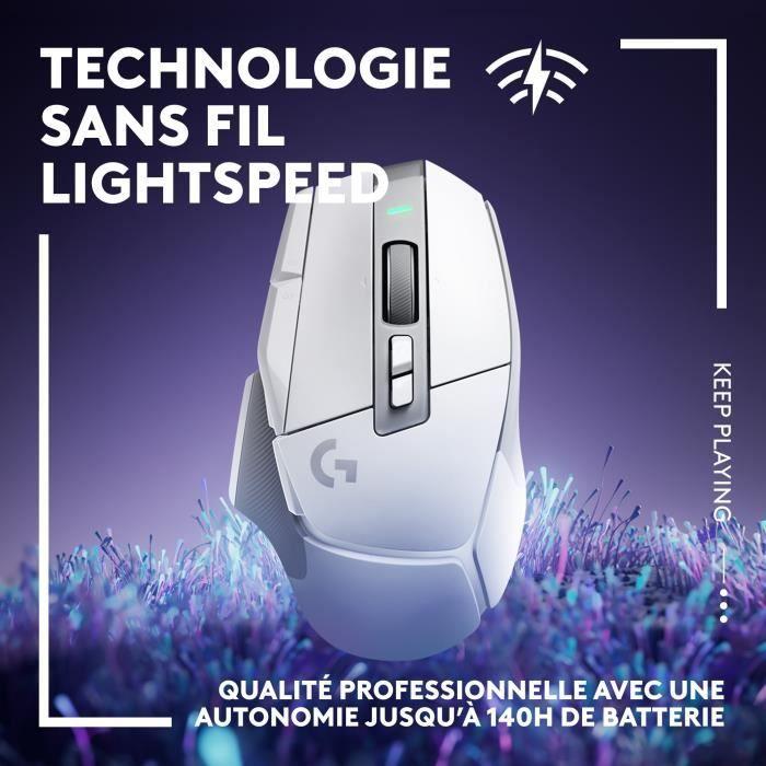 Souris gaming sans fil - logitech g - g502 x lightspeed - boutons hybrides lightforce - port usb-c - blanc