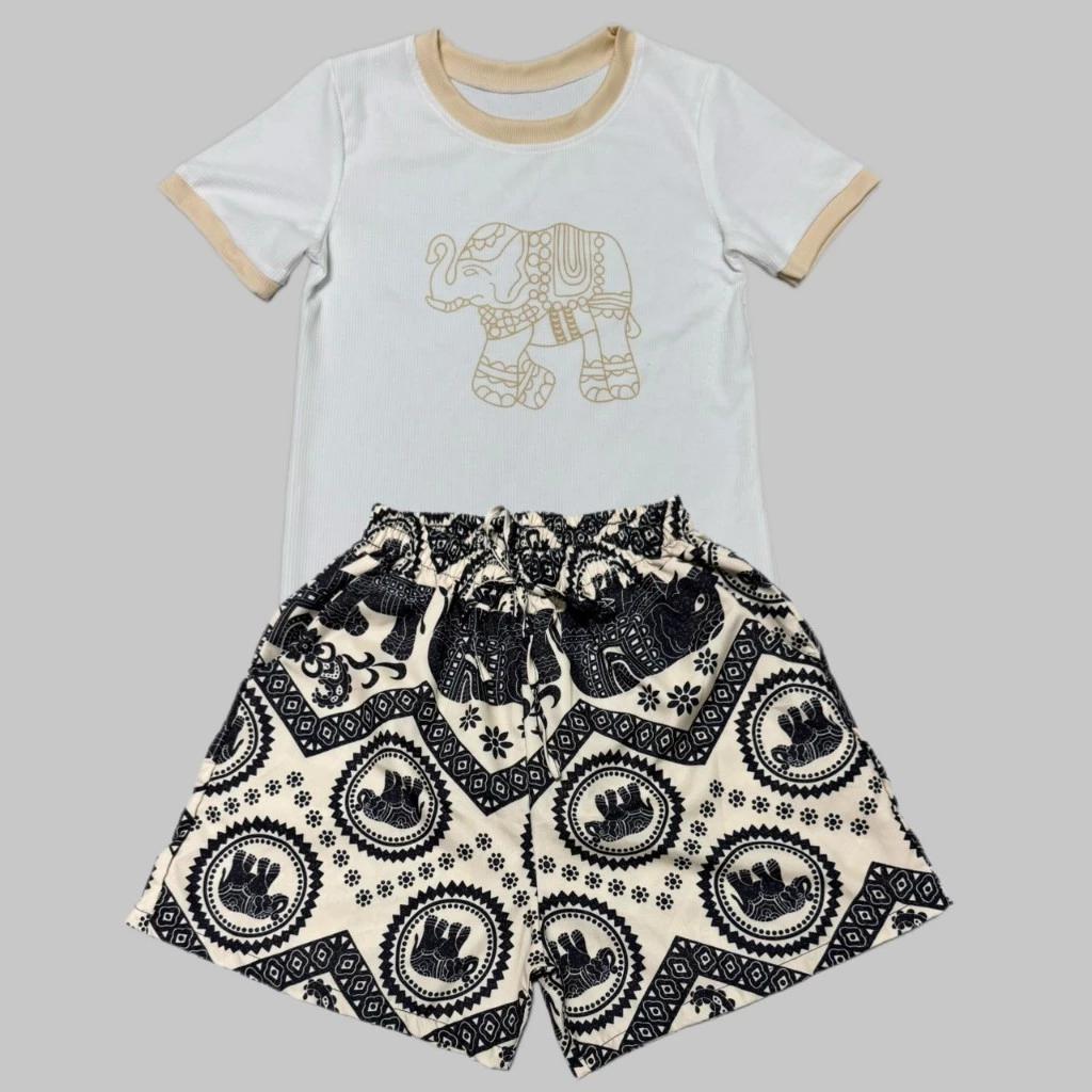 Elephant Pants Shorts Training Kickboxing Muay Thai Boxing Print Unisex Men Women Quick Dry Martial Art Boxer Kid Fighting Fitness Workout One size