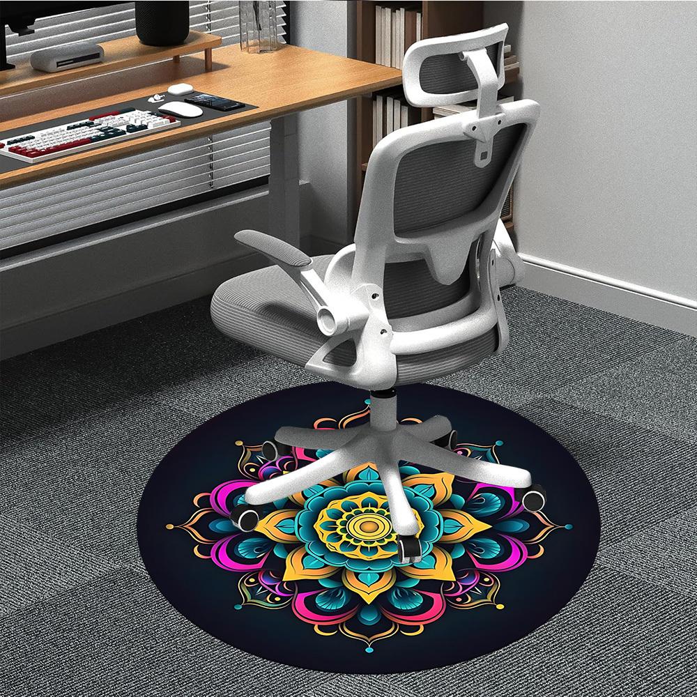 

1pc Mandala Chair Carpet for Office, Soft Flannel Throw Mat, Perfect for Office, Holiday Party Decoration Choice yy260320144 80cm by 80cm