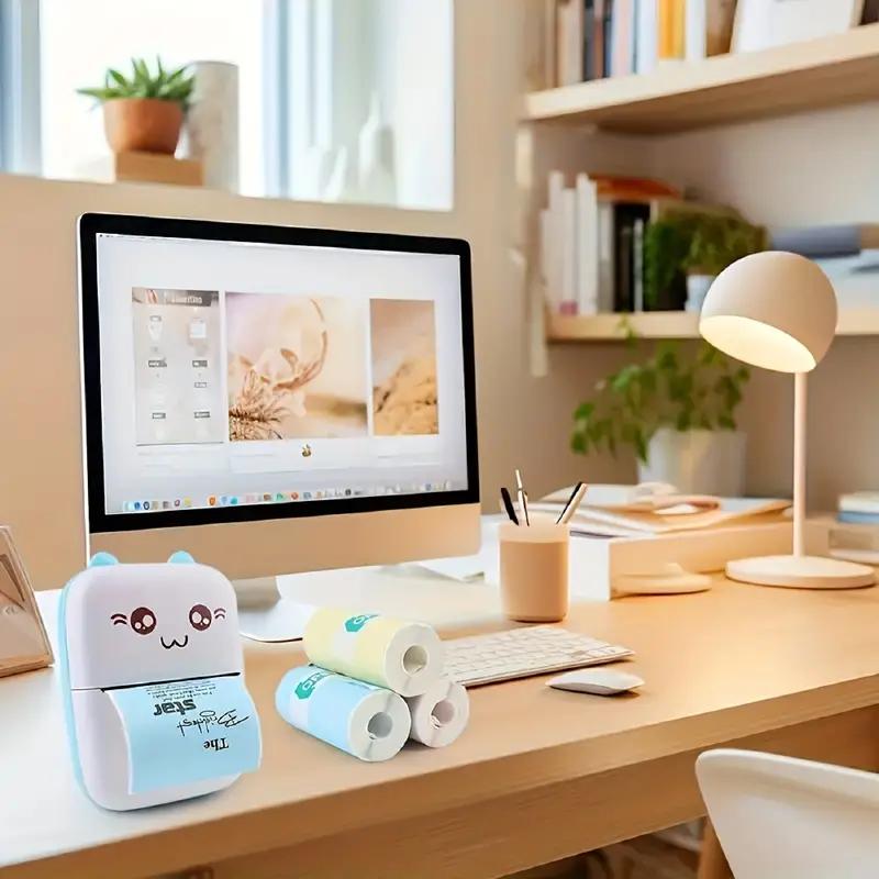 Taşınabilir Termal Yazıcı MINI Kablosuz BT Fotoğraf Etiketi Not Yanlış Soru Yazdırma USB Kablosuyla Taşınabilir Mürekkepsiz Yazıcı