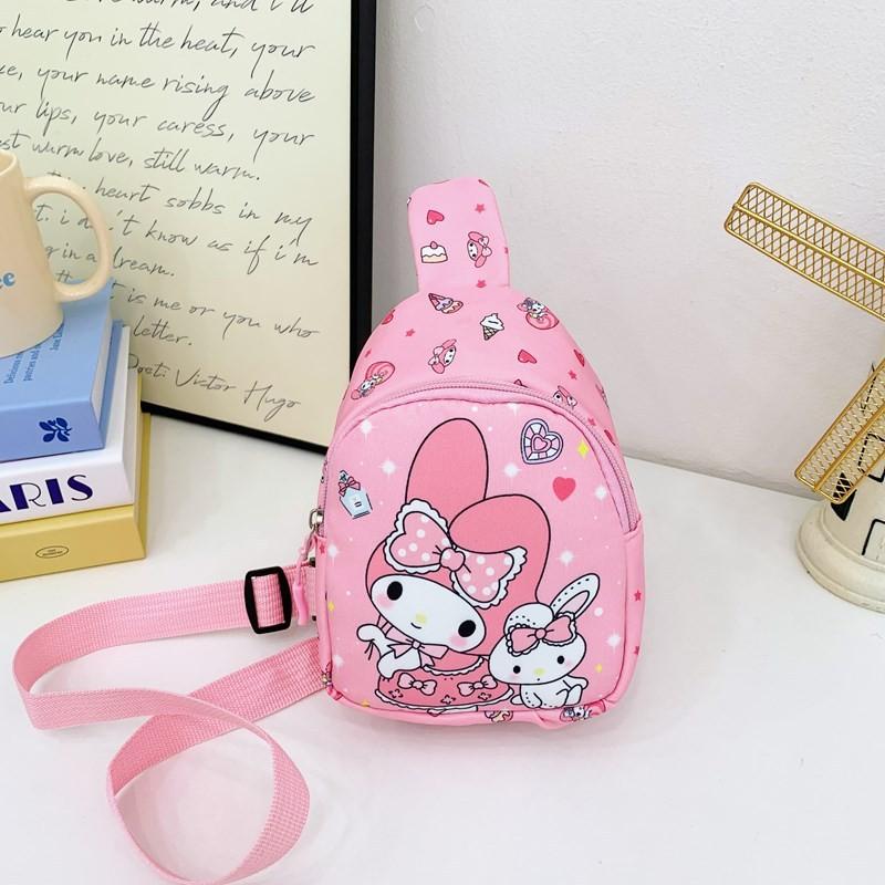 Hello Kitty Kuromi Melody Pattern Kids Chest Bag With Polyester Material And Breathable Design For Daily Use In Kindergarten