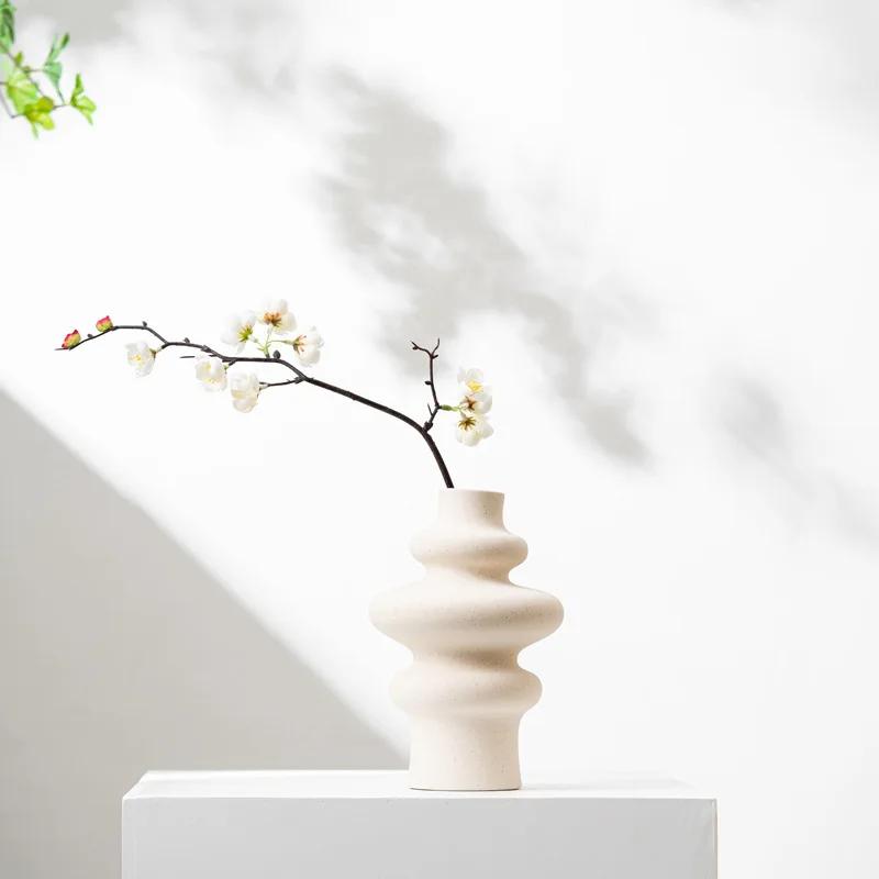 Plain fired ceramic vases, living room decorations, ornaments, dried flowers, fresh flowers, hydroponic flower arrangements vase