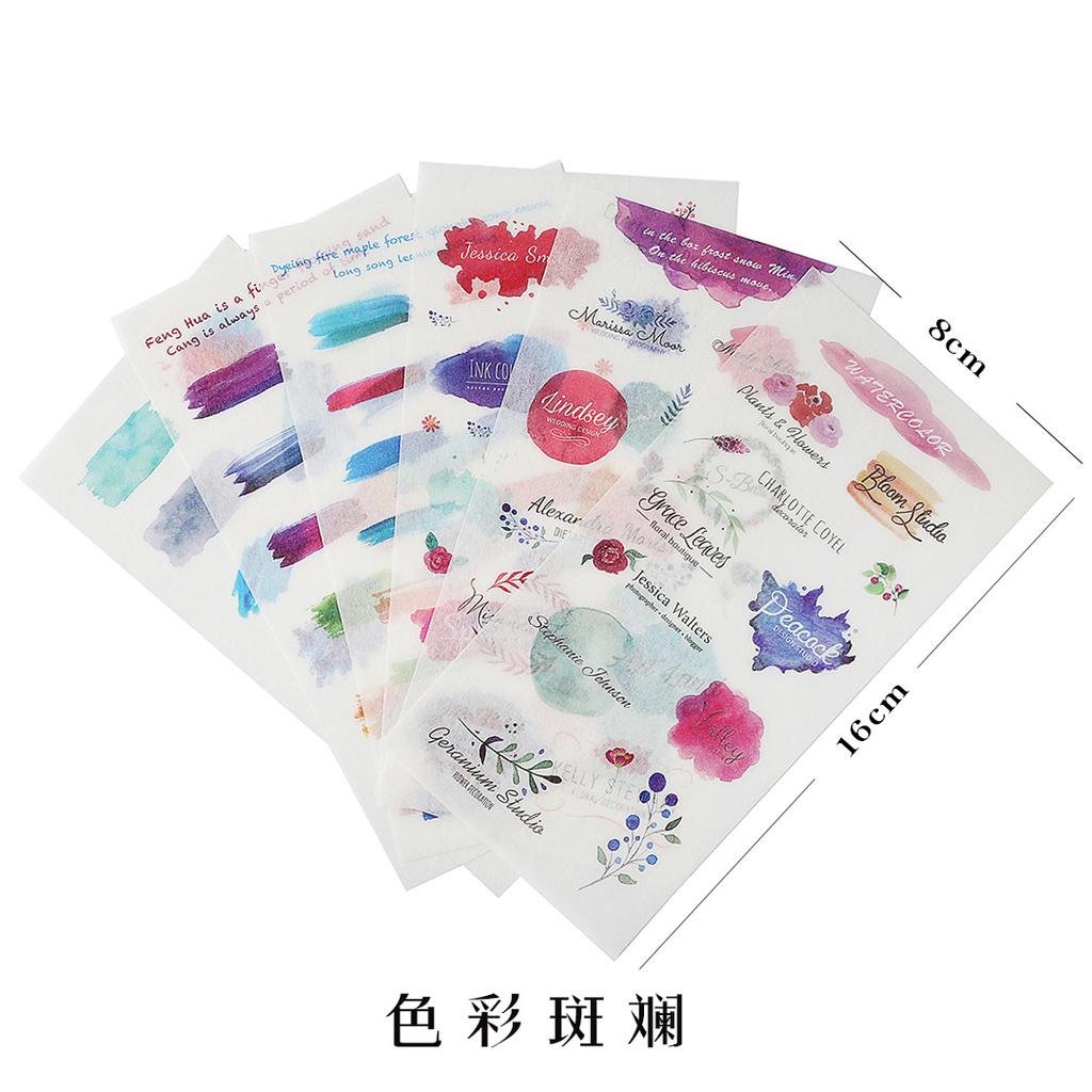 6 Sheet Cartoon Green Plant Sticker Kawaii Transparent Diy Diary Decorative Masking Stickers Scrapbook Stationery Student Gift