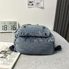 Denim Backpack Large Capacity Student Schoolbag Travel Commuter Backpack
