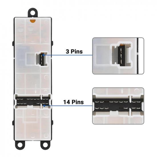 Power Window Switch Control Button for 05-12 Nissan Sentra/Pathfinder 25401ZP40B