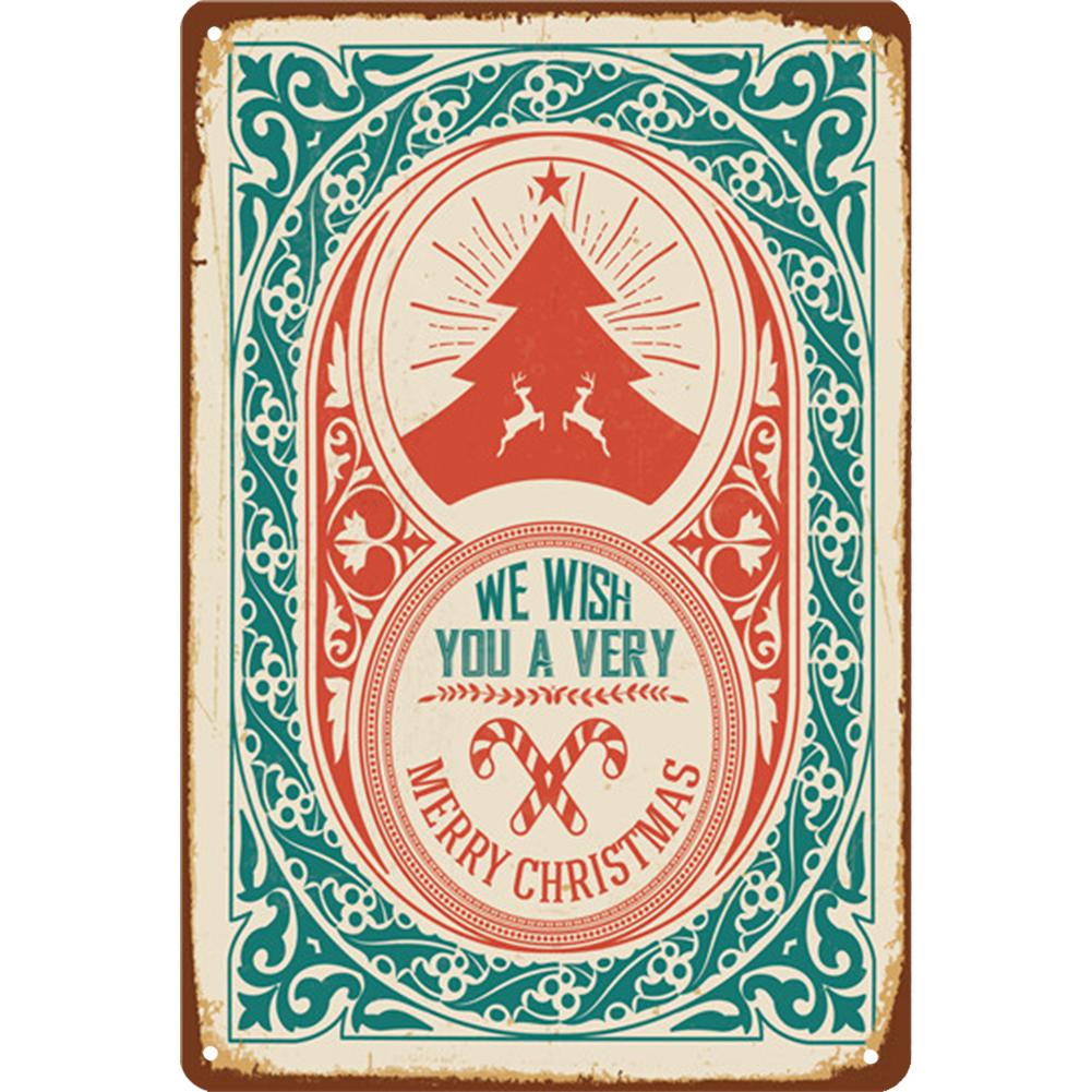 Merry Christmas Metal Tin Sign Plaque  Cartoon Elk Santa Claus Iron Painting Home Bar Cafe Pub Decoration Wall Art Plates