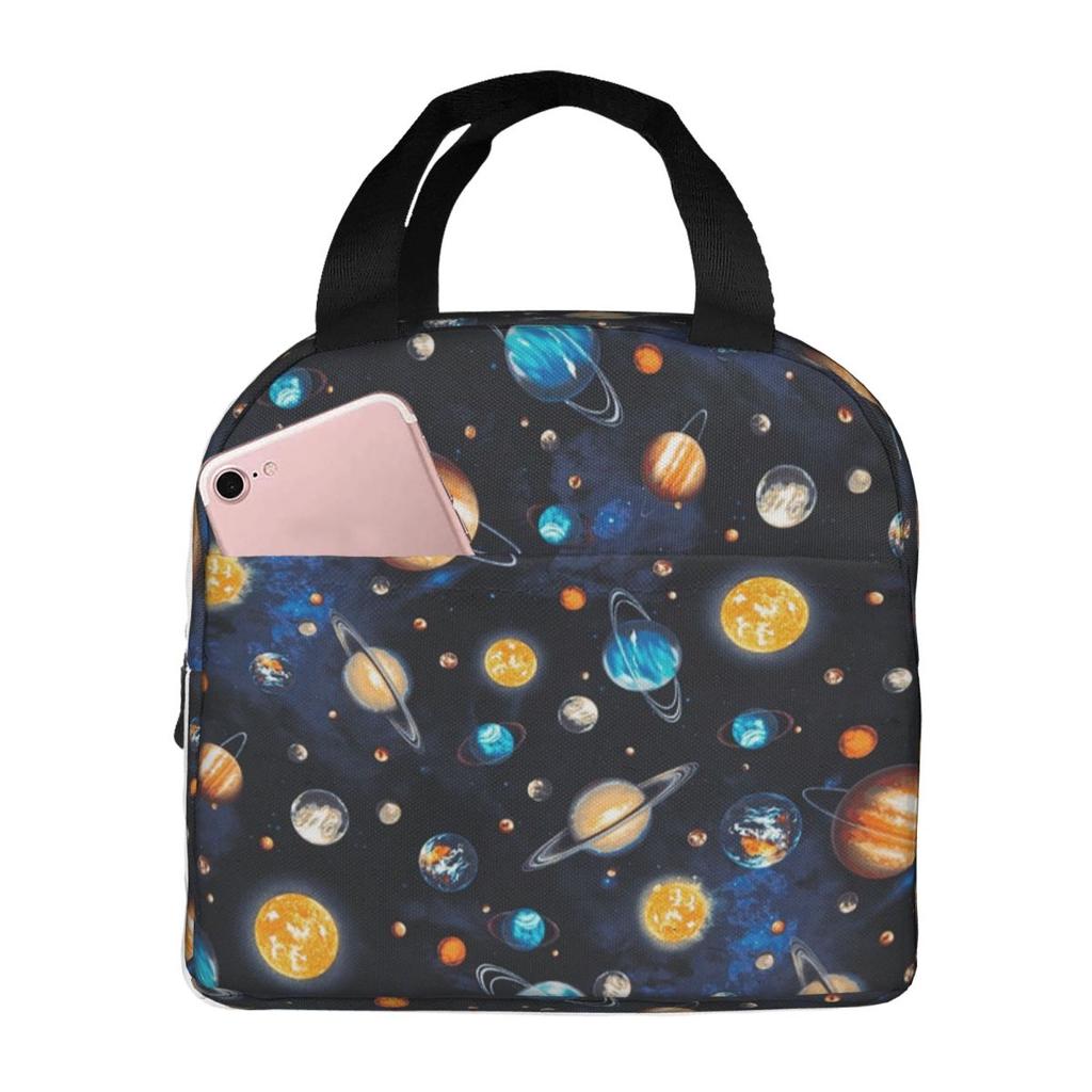 Solar System Space Planets Universe Insulated Lunch Bag for Women Office Cooler Thermal Food Box Tote Lunch Boxes Container