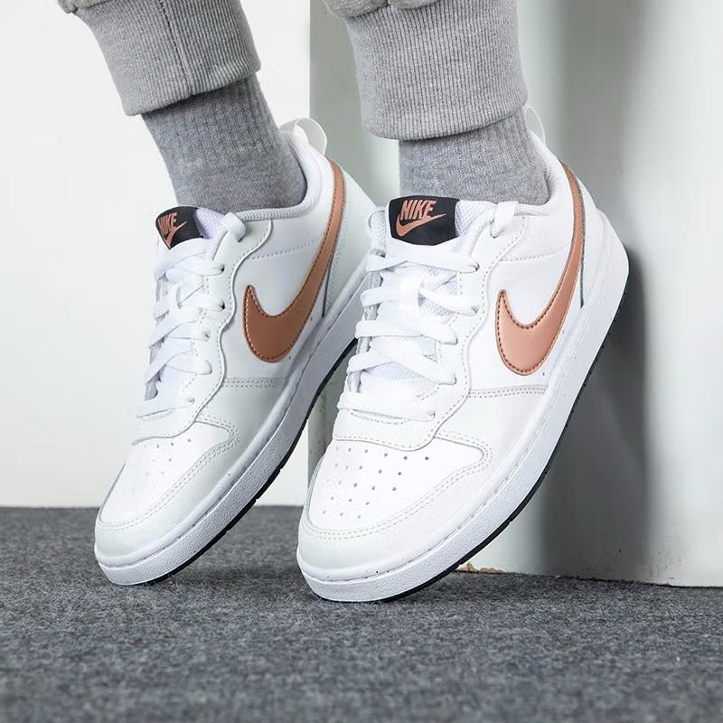 Nike Court Borough Low 2 GS 'White Metallic Red Bronze' Sneakers BQ5448-116