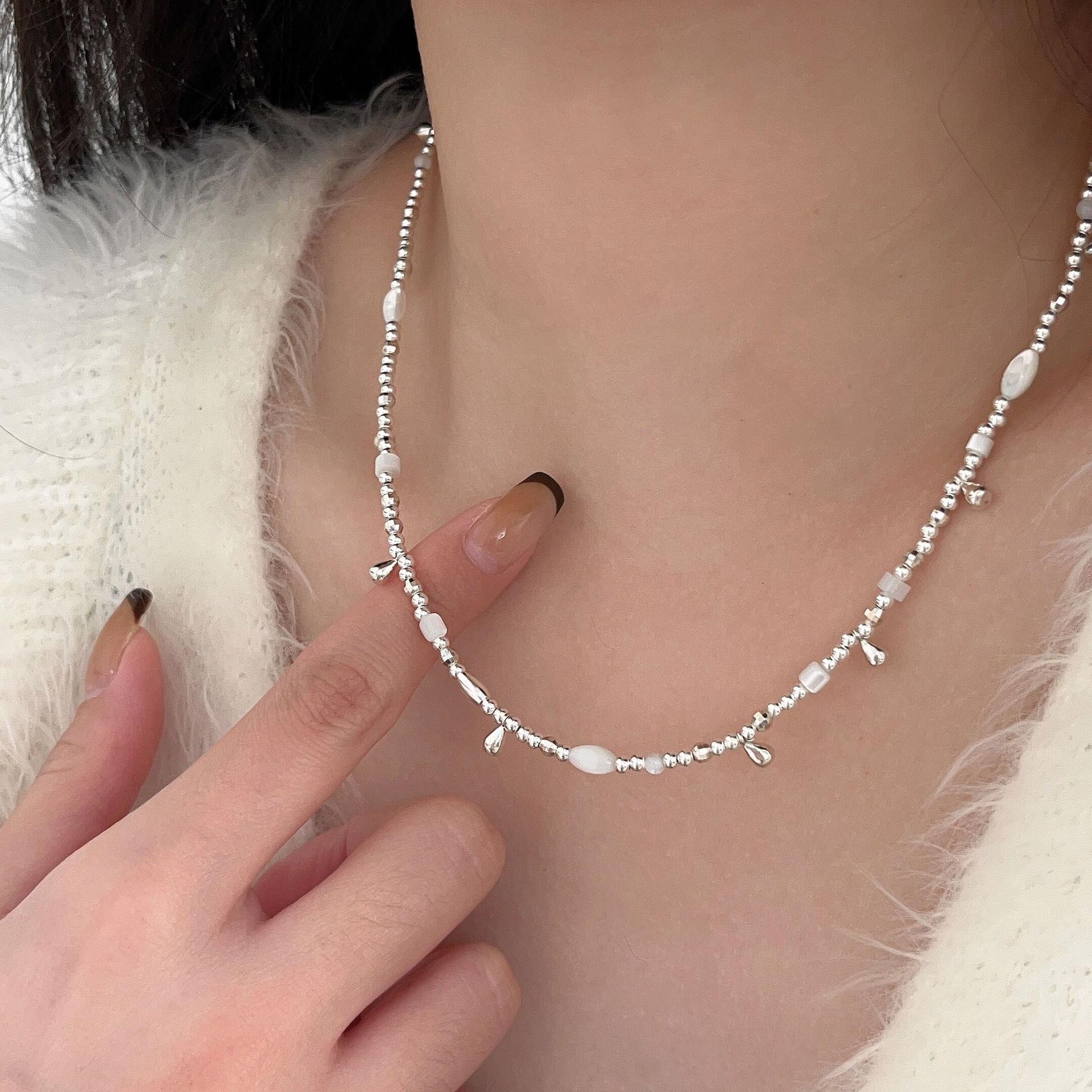 

Yinruitai S925 Стерлинговое серебро Сплетенное ожерелье для женщин - Легкая роскошь, Нишевый холодный стиль Весна 2024, Высококлассная цепочка для ключицы 925 Silver