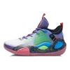 Li Ning All City 9 V1.5 Youth Basketball Shoes Kids Basketball Shoes Purple Green YKBR044-5