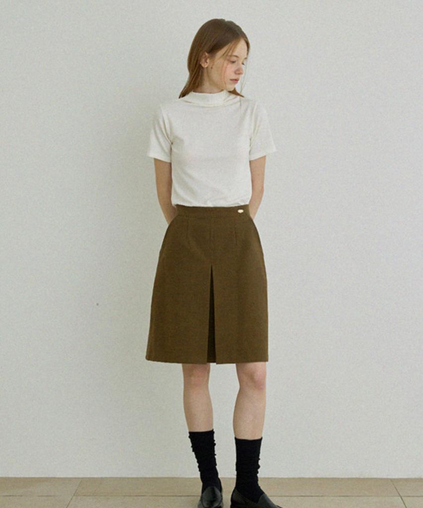 Aejeuipeu Fiore Midi Skirt (Brown)