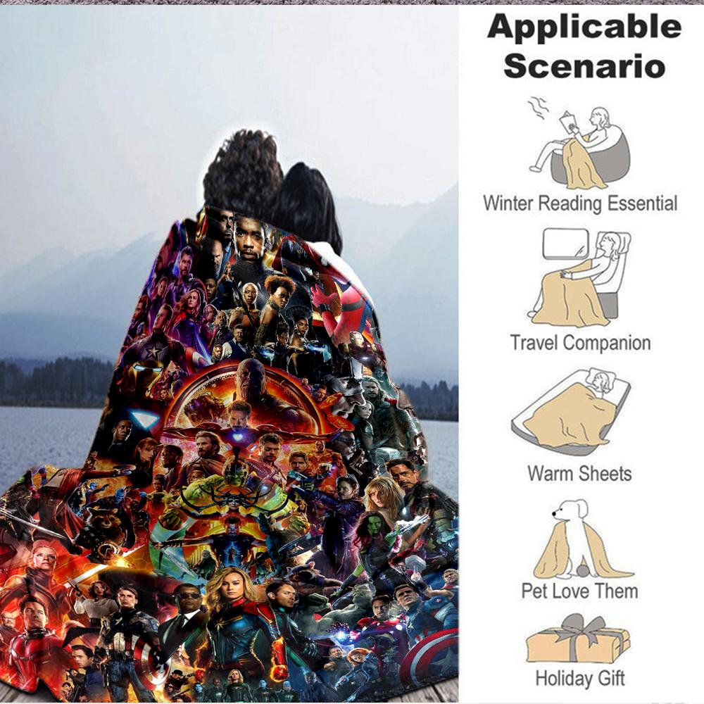 1Pc Avengers Infinity War Characters Blanket Soft And Comfortable Casual Warm Camping Travel Christmas Halloween Xmas Gift M928658