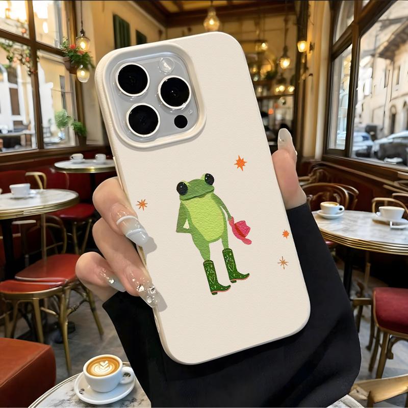 Trendy frog pattern phone case suitable for iPhone 17 16 15 14 13 12 11 Pro/Max/Plus anti drop and shockproof back cover
