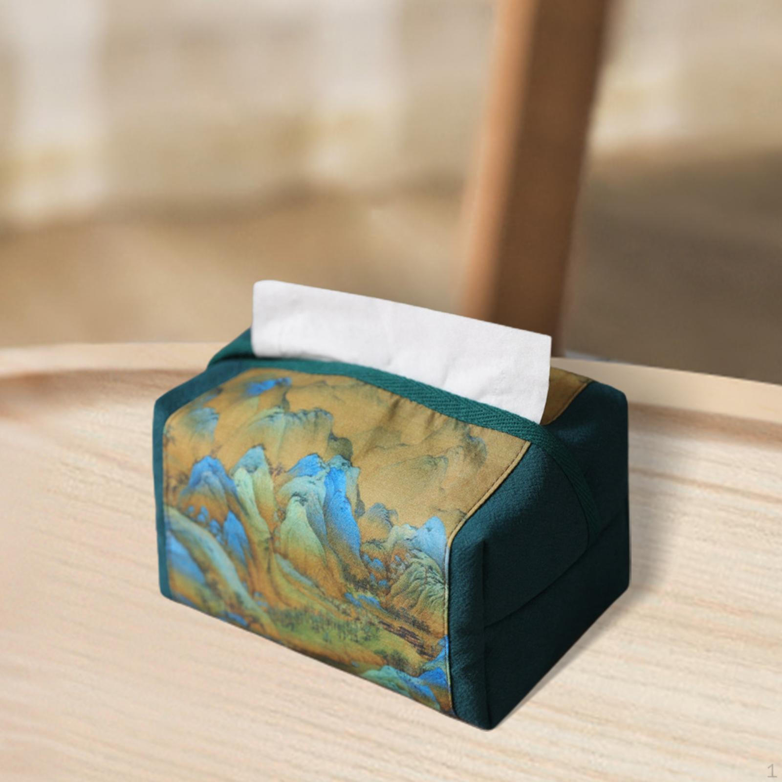 Napkin Storage Box Durable Fashion Portable Fall Resistance Convenient Tissue Holder for Green