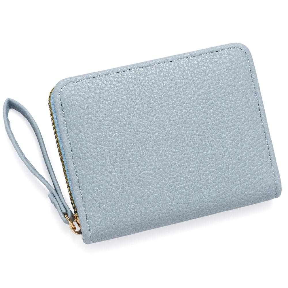 Porte-cartes, porte-monnaie, porte-cartes multiple pour femmes, petit et grand format, portefeuille ultra-fin simple bleu