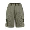 Bermuda Shorts For Women Cargo Shorts Knee Length 6 Pockets Elastic Waist Long Shorts For Summer Casual