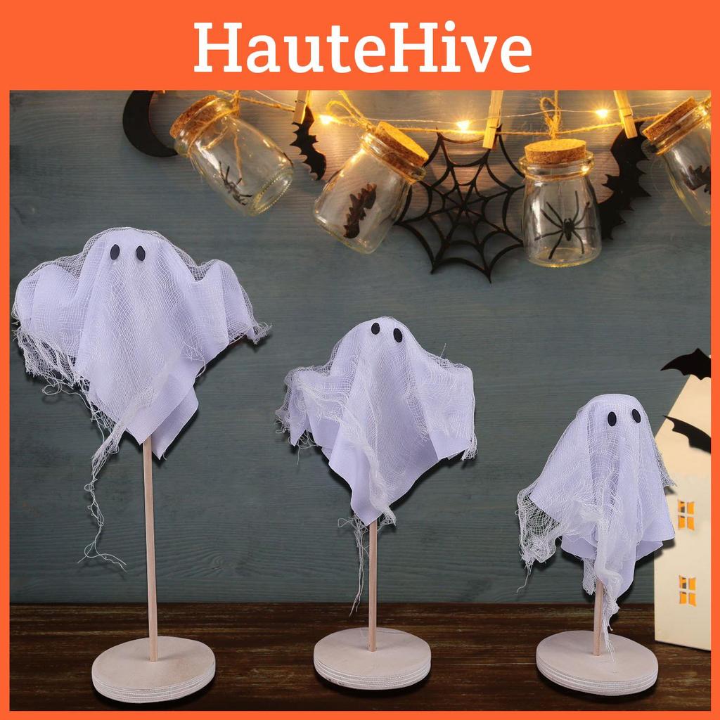 Witch Fabric Halloween Broom Decor Set Colorful Mesh Trick Or Festivities Treat