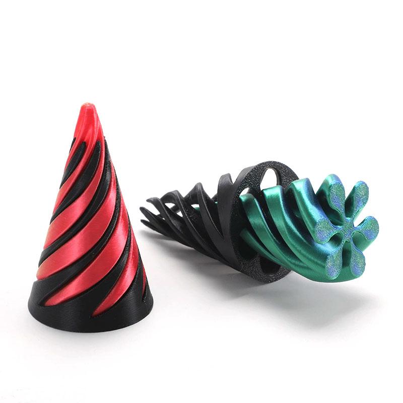 3D Printed Spiral Fidget Toys Decompression Spinning Three-Dimensional Structure Fingertip Dual Color Stress Relief Toy Desk Toy