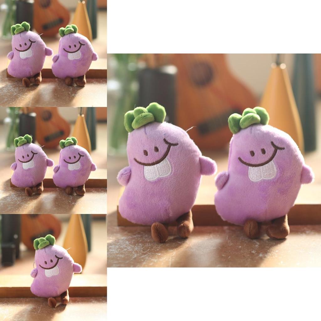 Eggplant Plush Keychain Toy Super Soft Pp Cotton Stuffed Vegetable For Girls Kids Gift