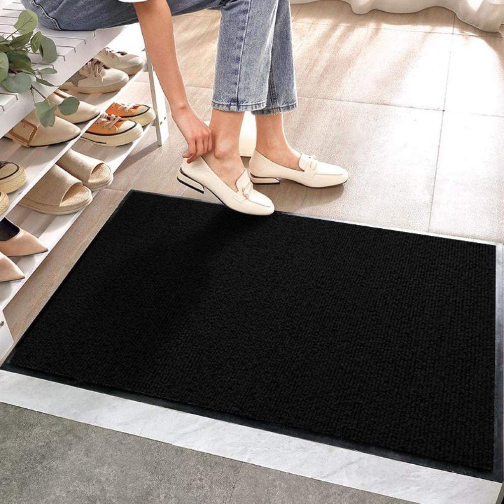 Black rubber doormat for shoes, 90x150cm