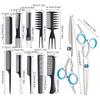 12pcs/set Barbershop Scissors Hairdressing Comb Sets Hair Cutting Accessories Hairdresser's Stainless Salon Styling Tools