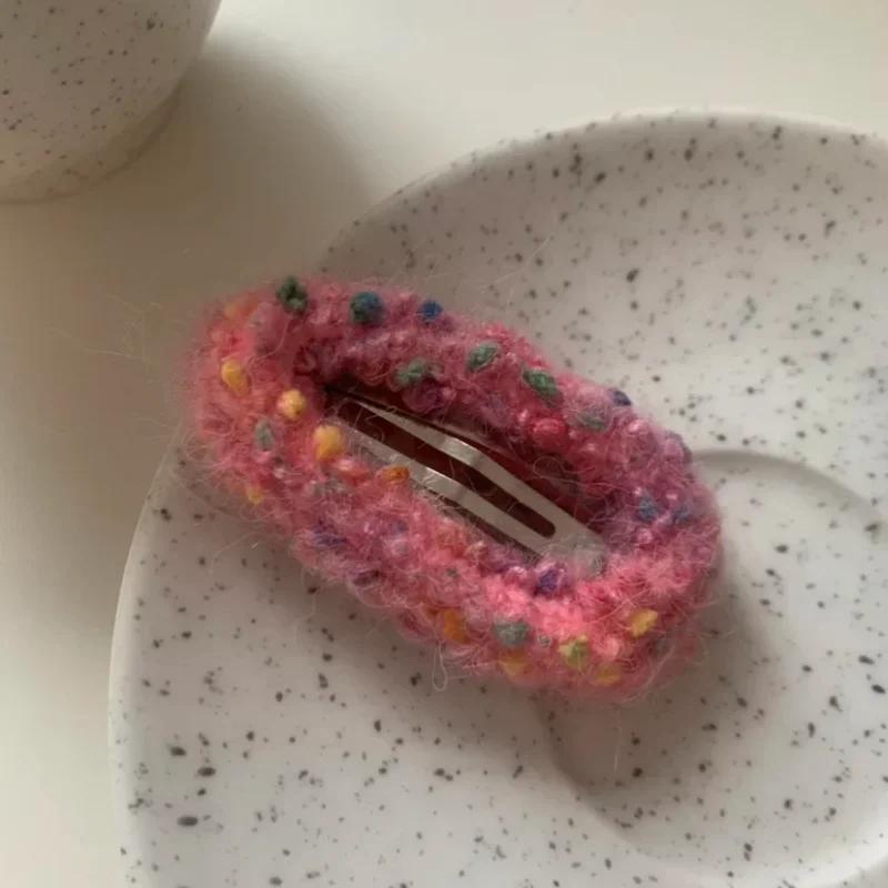 New Korean Colorful Plush Hair Clip for Women Ins Winter Temperament Duckbill Clips Hairpin Sweet Girl Hair Accessories