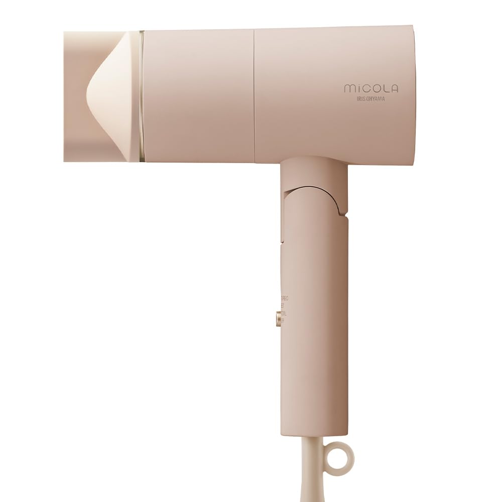IRIS OHYAMA MiCOLA Hair Dryer with Far Infrared, Fast Drying, High Airflow, and Ionic Dryer with Attachment (HDR-M201-T, Mocha)